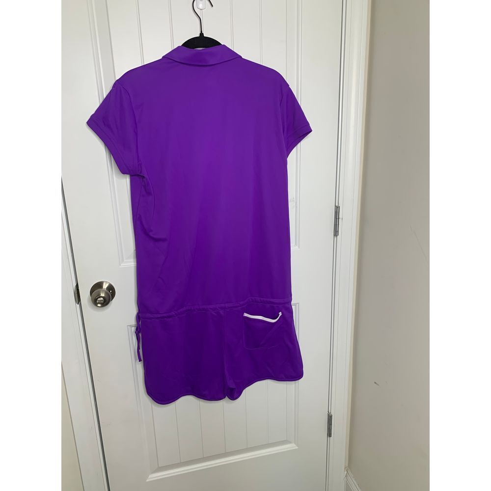 Adidas Purple Athletic Tennis Golf romper Striped Sporty Performance shortall XL - Picture 5 of 8